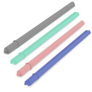 reusable silicone straws-snap straw-openable design, bpa free, easy cleaning no cleaning brush and easy to carry, hot and cold compatible (4 colors)
