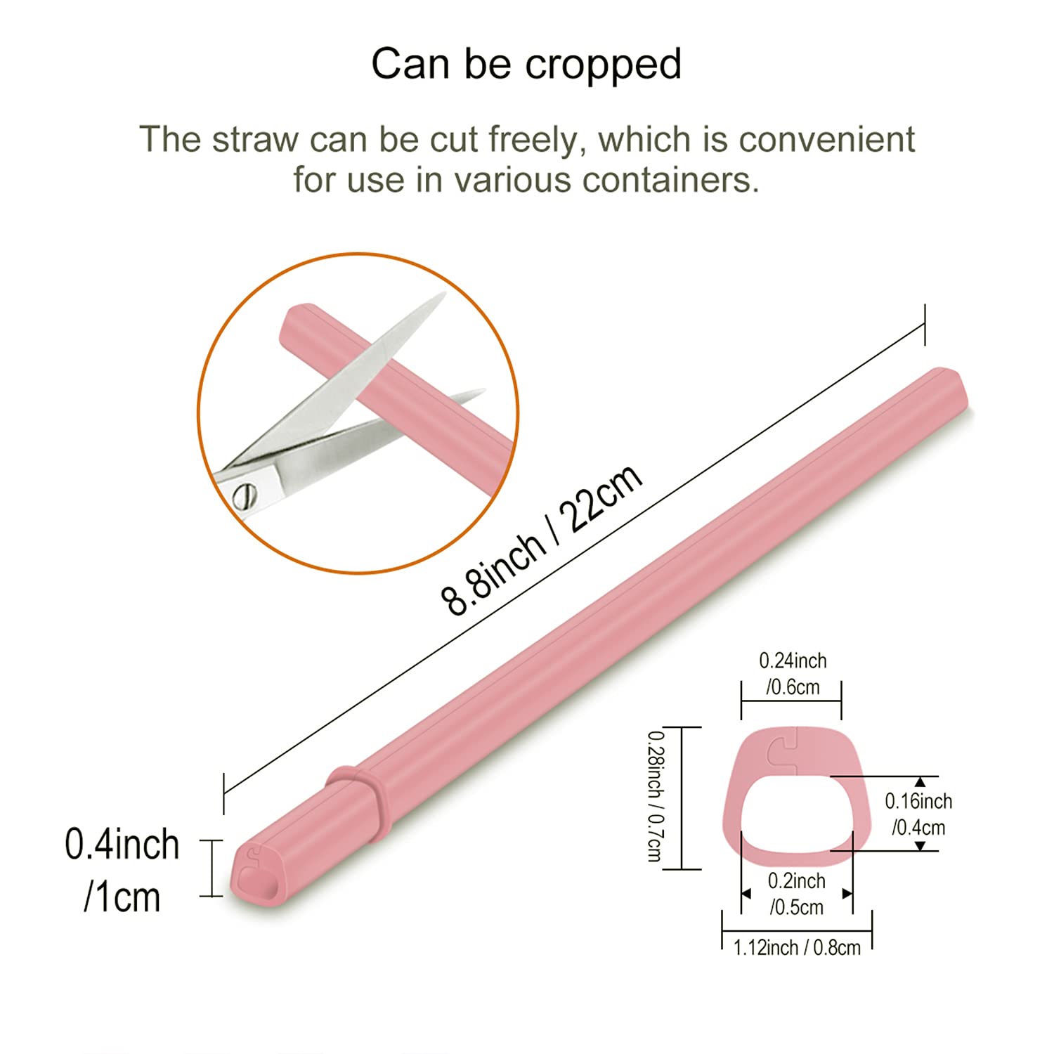 Reusable Silicone Straws-Snap Straw-Openable Design, BPA Free, Easy Cleaning No Cleaning Brush and Easy to Carry, Hot and Cold Compatible (4 Colors)