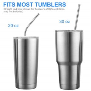 Zam Imports 12-Pack Gold Silver Stainless Steel Straws Reusable Metal Drinking Straws for Yeti Tumblers Dishwasher Safe, 2 Brushes and case Included, One Size, 13-RS-ZI