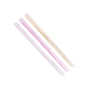 karat c9050s 9" boba straws (10mm diameter), unwrapped, diagonal cut, assorted striped colors (case of 1600)