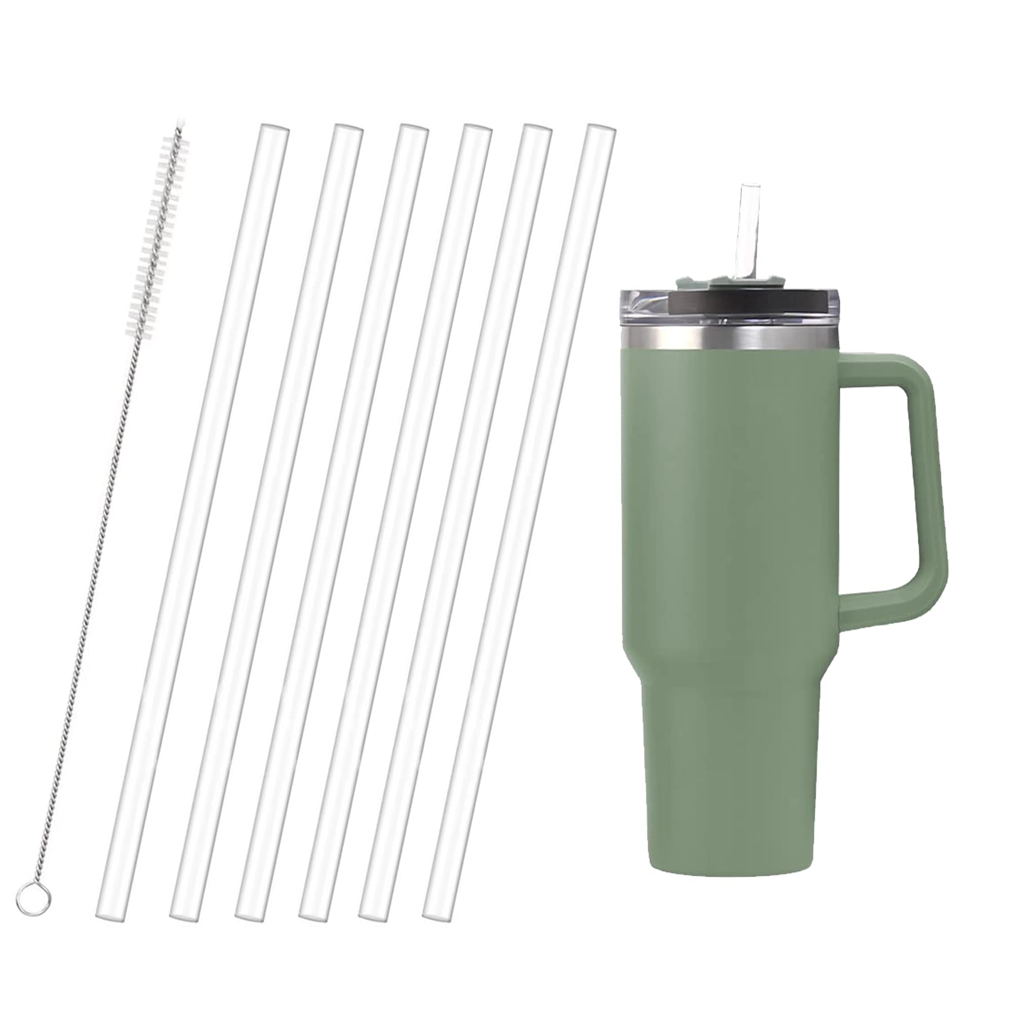 6 Pack Replacement Straws for Stanley Cup Accessories,Compatible Stanley Adventure Quencher Travel Tumbler&Stanley 40 oz Tumbler,Reusable Straws Plastic Straws