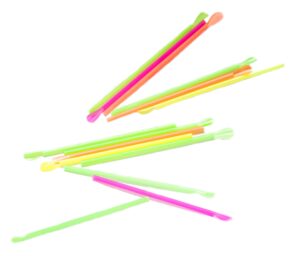 perfect stix concession spoon straw, unwrapped, assorted colors, 8" length (pack of 400)