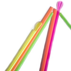 Perfect Stix Concession Spoon Straw, Unwrapped, Assorted Colors, 8" Length (Pack of 400)