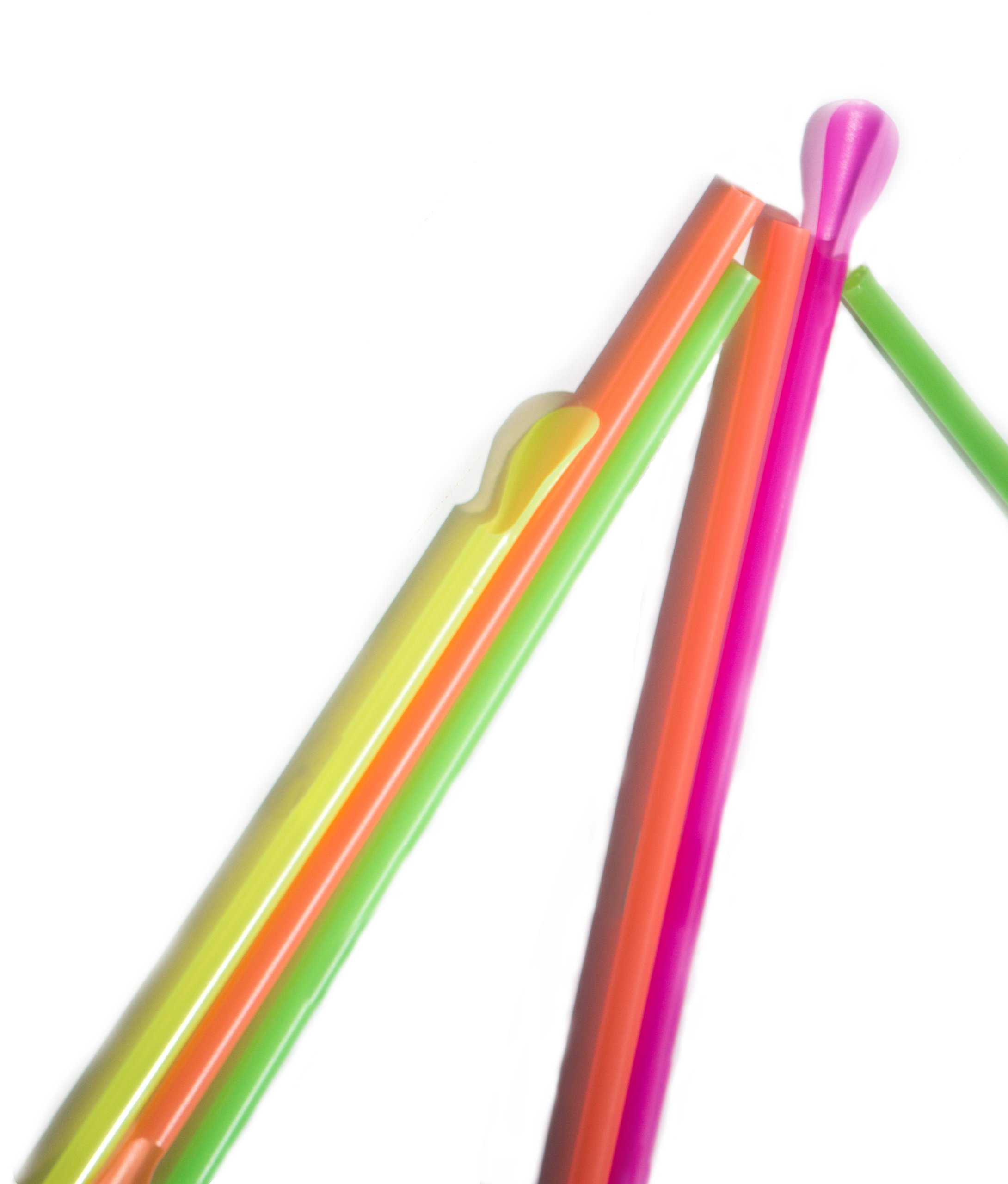 Perfect Stix Concession Spoon Straw, Unwrapped, Assorted Colors, 8" Length (Pack of 400)