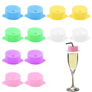 12 pack drink covers for alcohol protection, stretchy cup cover with straw hole, silicone reuseable drink protector for women, easy to carry and clean drink protection cover