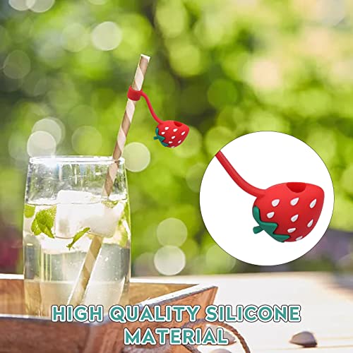 Silicone Word Straw Cover Cute Reusable Drinking Straw Caps Lids Dust-Proof Straw Plugs for Straw Tips for Home Kitchen Accessories (D-8PCS)