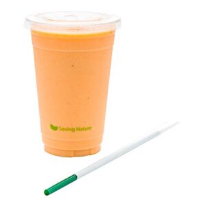 restaurantware basic nature green pla plastic straw - wrapped, compostable - x 8 1/4" - 100 count box