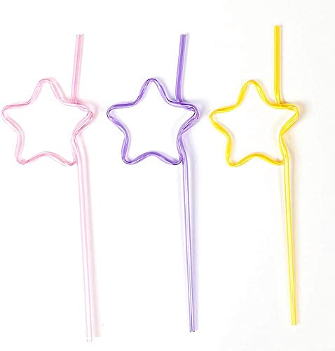 Reusable Drinking Straws, Dfinego Drink Straws Curly Loop Colored Plastic Straws for Fruit Juice, Novelty Party Favors Supplies - Random