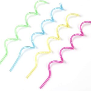 Reusable Drinking Straws, Dfinego Drink Straws Curly Loop Colored Plastic Straws for Fruit Juice, Novelty Party Favors Supplies - Random