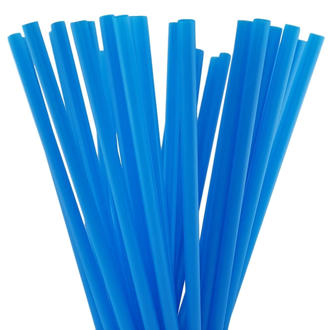 ADMIRING 10 Inch Plastic Drinking Straw 250 Pcs (10 Inch x 0.28 Inch) (Blue)