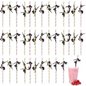 36 pieces girls night out party decorations glitter confetti women dancing drinking straws female dancer pre glued for bridal shower favors wedding supplies (rose gold, gold)