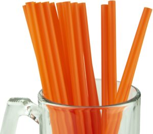made in usa pack of 250 unwrapped bpa-free plastic drinking straws (orange - 10" x 0.28")