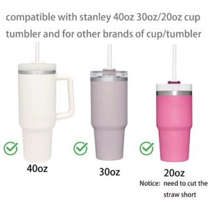6 Pack Plastic Clear Reusable Straws for 40oz/30oz Stanley Cup Tumbler," Replacement Straws with Cleaning Brush Fit for Stanley Adventure Travel Tumbler- BPA-Free and Durable (clear)