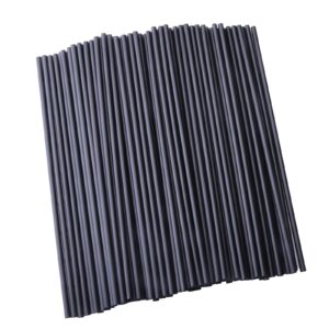 Sowaka 100 Pcs Plastic Straws Disposable Black Hot Drinking Coffee Stirrers for Chocolate Tea Cup Cocktail Party Supplies Favors Home Bar Water Cold Drink Accessories (7.87 inch/20 cm)