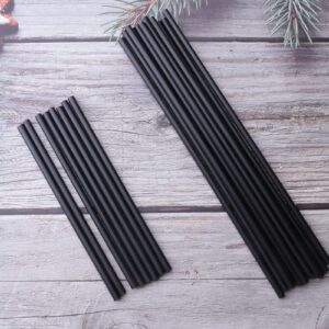 Sowaka 100 Pcs Plastic Straws Disposable Black Hot Drinking Coffee Stirrers for Chocolate Tea Cup Cocktail Party Supplies Favors Home Bar Water Cold Drink Accessories (7.87 inch/20 cm)
