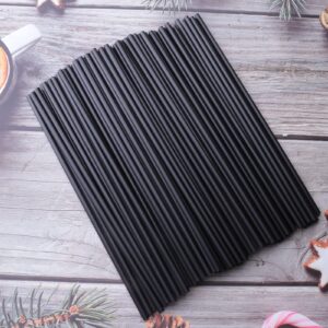 Sowaka 100 Pcs Plastic Straws Disposable Black Hot Drinking Coffee Stirrers for Chocolate Tea Cup Cocktail Party Supplies Favors Home Bar Water Cold Drink Accessories (7.87 inch/20 cm)