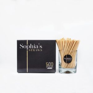 Natural Straws made out of Hay by Sophia's Straws 5 inch I 500 Straws - All natural, eco-friendly and disposable Hay Straws