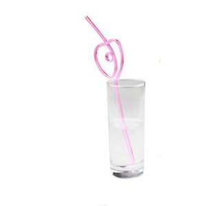 25 Pack Heart-Shaped Party Straws Drinking Sipping Straws, Novelty Props for Party