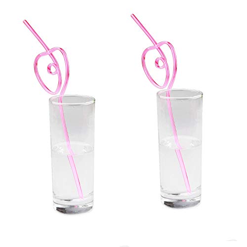 25 Pack Heart-Shaped Party Straws Drinking Sipping Straws, Novelty Props for Party