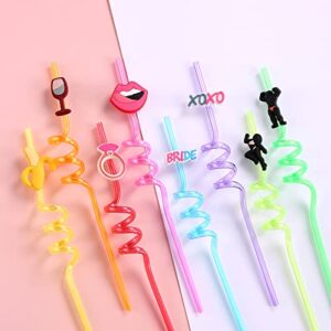 24 Bachelorette Party Favors Bride Shower Drinking Straws for Bachelorette Party Supplies with 2 PCS Straws Cleaning Brush
