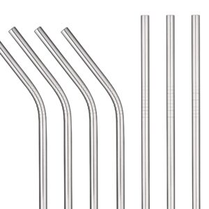 SipThese 8 pc Stainless Steel Straws With Bonus Collapsible Straw. 2 Straw Cleaning Brush, 8 Metal Straws. Stainless Steel Straws With Silicone Tips. 1 Travel Bag. Eco Friendly Reusable Straws