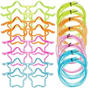 8pcs silly straw glasses, reusable fun loop drinking straw eye glasses, novelty eyeglasses straw for party annual meeting parties birthday (4 colors star)