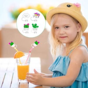 4pcs Straw Tips Cover Straw Covers Cap for Reusable Straws Cloud Shape Straw Protector, Silicone Straw Plugs Reusable Cloud Shape Straw Protector-6-8mm (4pcs)