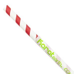 Karat Earth KE-C9338 10.25" Giant Paper Spiral Straws (7mm),Wrapped,Red & White (1,200 ct)