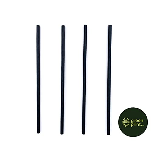 GREENPRINT 500 Pack Black Agave Fiber Cocktail Straws Alternative to Plastic Straws & Paper Straws, Plant Based (Agave 5.75-inch)
