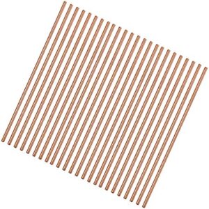 reusable metal straws 50pcs.8.5” rose gold color stainless steel drinking straws in bulk for wholesale.215x6mm all curved straight straws for 20oz tumblers yeti (50pcs all straight rose gold-8.5")