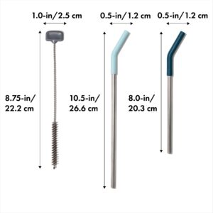 OXO Blue/Green Good Grips 3-Piece Reusable Straw Set, One Size