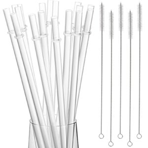 100 pack reusable plastic straws clear straws for tumblers hard drinking straw for tall cups tumblers transparent replacement drinking tumbler straws with 5 cleaning brush straw cleaner 11 inch