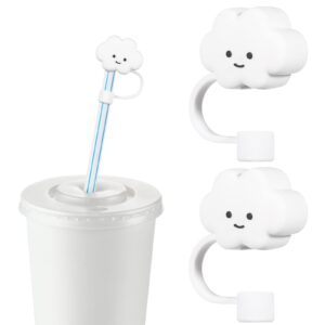 valiclud 2pcs cloud shape straw tips cover silicone straw plugs reusable plugs for straw