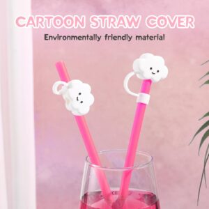 VALICLUD 2Pcs Cloud Shape Straw Tips Cover Silicone Straw Plugs Reusable Plugs for Straw