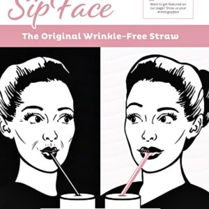 Sipface Straw Anti-Aging Wrinkle Free 2 PACK Tiktok Instagram Ergonomic BPA Free Reusable Dishwasher Safe