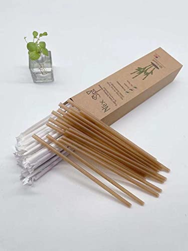 Nex Sip! Biodegradable Sugarcane Drinking Straws (Individually Wrapped) Box of 50