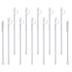 13" flexible straws for jumbo mugs (10) with 2 straw cleaning brushes