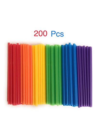 Assorted Colors Plastic Straws (Straight 200 pack)