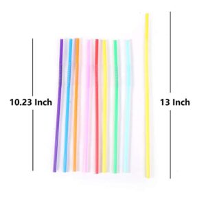 10.23 Inches Colorful Plastic Drinking Straws, Individually Packaged Disposable Plastic Straws, Extra Long Flexible Straws for Picnics and Parties, Pack of 200