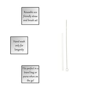 Santa Barbara Design Studio SIPS Drinkware Reusable Glass Cocktail Straws with Cleaning Brush, Set of 4, 5-Inches, Clear