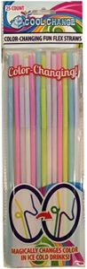 funflex color changing disposable straws - slim by cool change