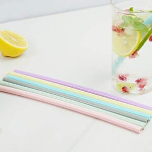 Silicone Straws Reusable Drinking Straw Pack-of-6 Soft Beverage Water Drink Straw -for 30oz and 20oz Tumblers - Trim & Cuttable, Comes with Cleaning Brush-2Pack (2Boxes)