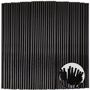 raibeatty disposable drinking straws,500 pcs black plastic straws,bpa-free plastic drinking straws,extra long straws for party drinking (0.23''diameter and 10.2"long)