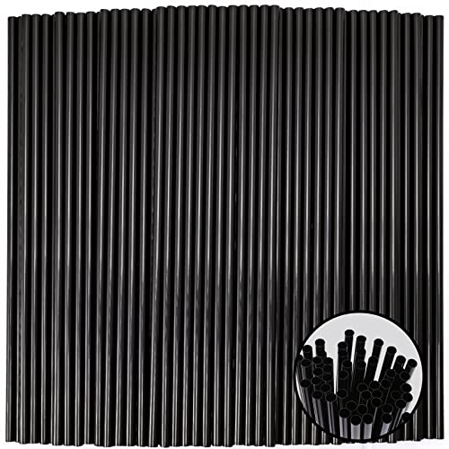 RAIBEATTY Disposable Drinking Straws,500 Pcs Black Plastic Straws,BPA-Free Plastic Drinking Straws,Extra Long Straws for Party Drinking (0.23''Diameter and 10.2"Long)