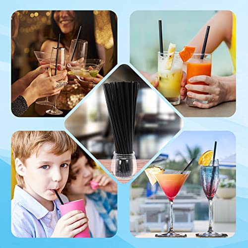 RAIBEATTY Disposable Drinking Straws,500 Pcs Black Plastic Straws,BPA-Free Plastic Drinking Straws,Extra Long Straws for Party Drinking (0.23''Diameter and 10.2"Long)