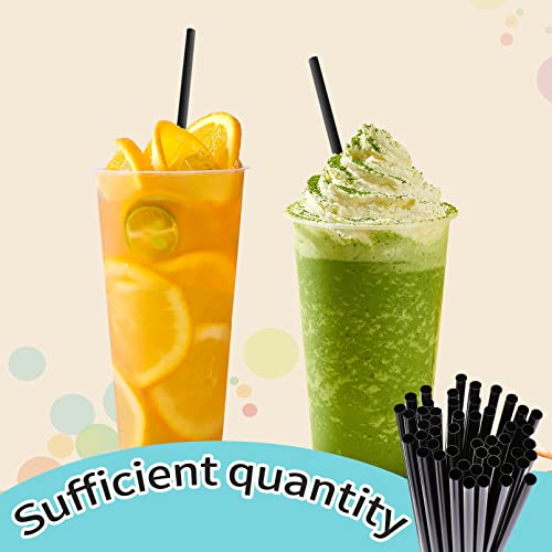 RAIBEATTY Disposable Drinking Straws,500 Pcs Black Plastic Straws,BPA-Free Plastic Drinking Straws,Extra Long Straws for Party Drinking (0.23''Diameter and 10.2"Long)