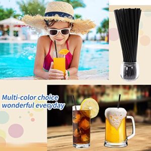 RAIBEATTY Disposable Drinking Straws,500 Pcs Black Plastic Straws,BPA-Free Plastic Drinking Straws,Extra Long Straws for Party Drinking (0.23''Diameter and 10.2"Long)