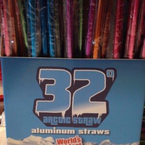 6 Aluminum Reusable Arctic Metal Colored Color Drinking Straws Frozen Drinks Party Birthday Christmas Present Gift individually wrapped