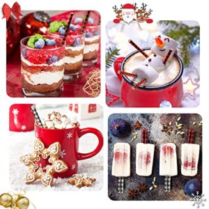 Whaline 100Pcs Christmas Straws Disposable Paper Straws White Red Black Buffalo Plaid Drinking Straws Well Crafted Holiday Straws for Xmas New Year Wedding Birthday Farmhouse Party Supplies