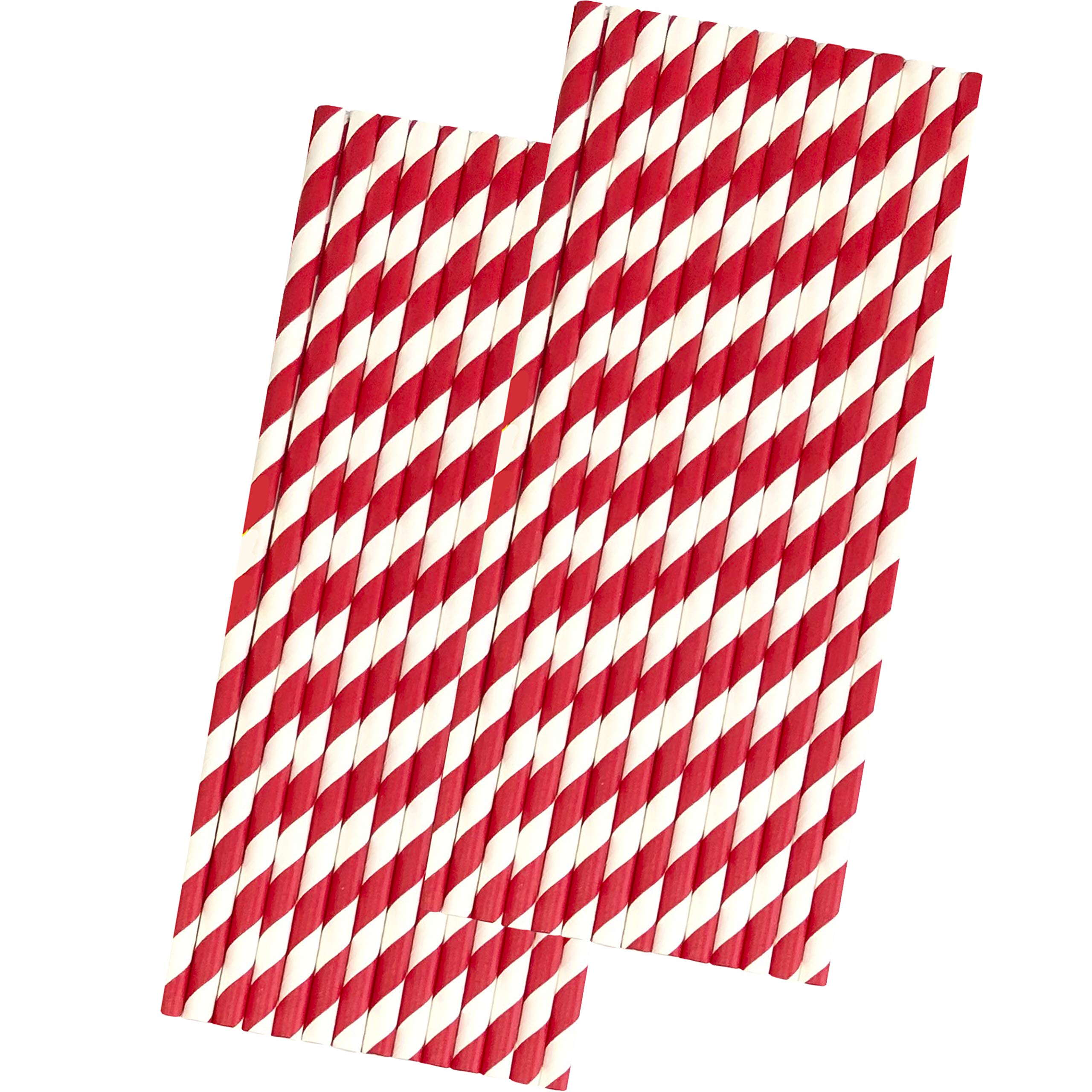 Red Stripe Paper Straws - Birthday Valentine 4th of July Party Supply - 7.75 Inches - 50 Pack - Outside the Box Papers Brand